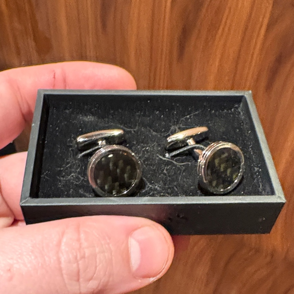 Montblanc Silver and Black Cufflinks